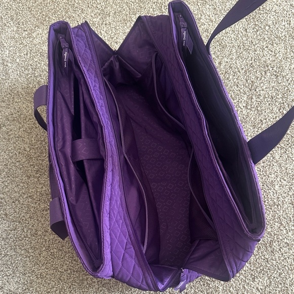 Vera Bradley Quilted Purple Travel Tote Bag - Picture 2 of 4